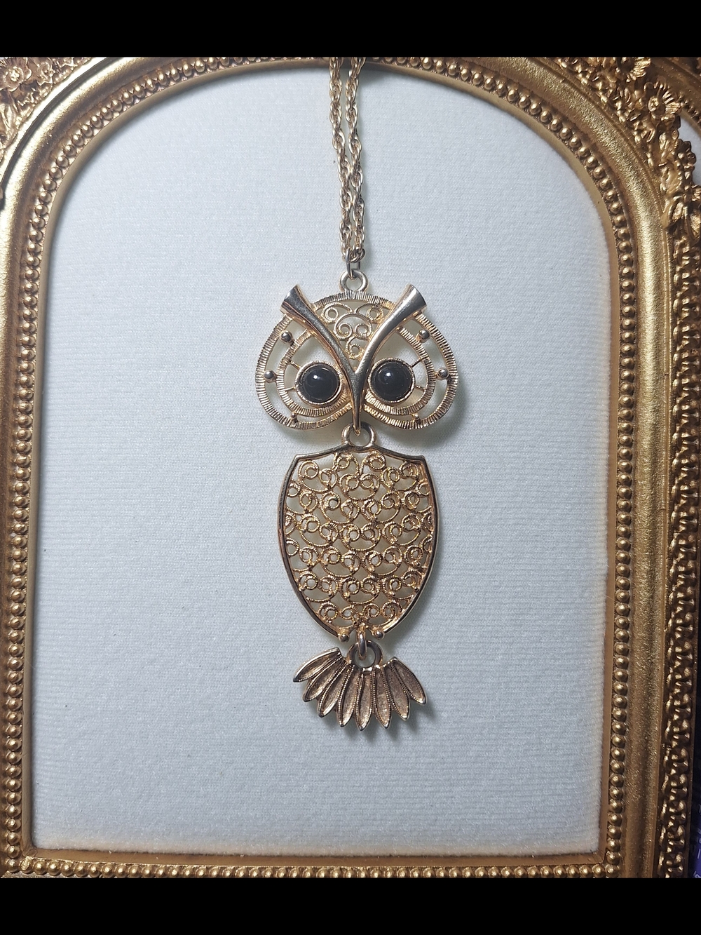 Vintage Sarah Coventry Owl Pendant Necklace